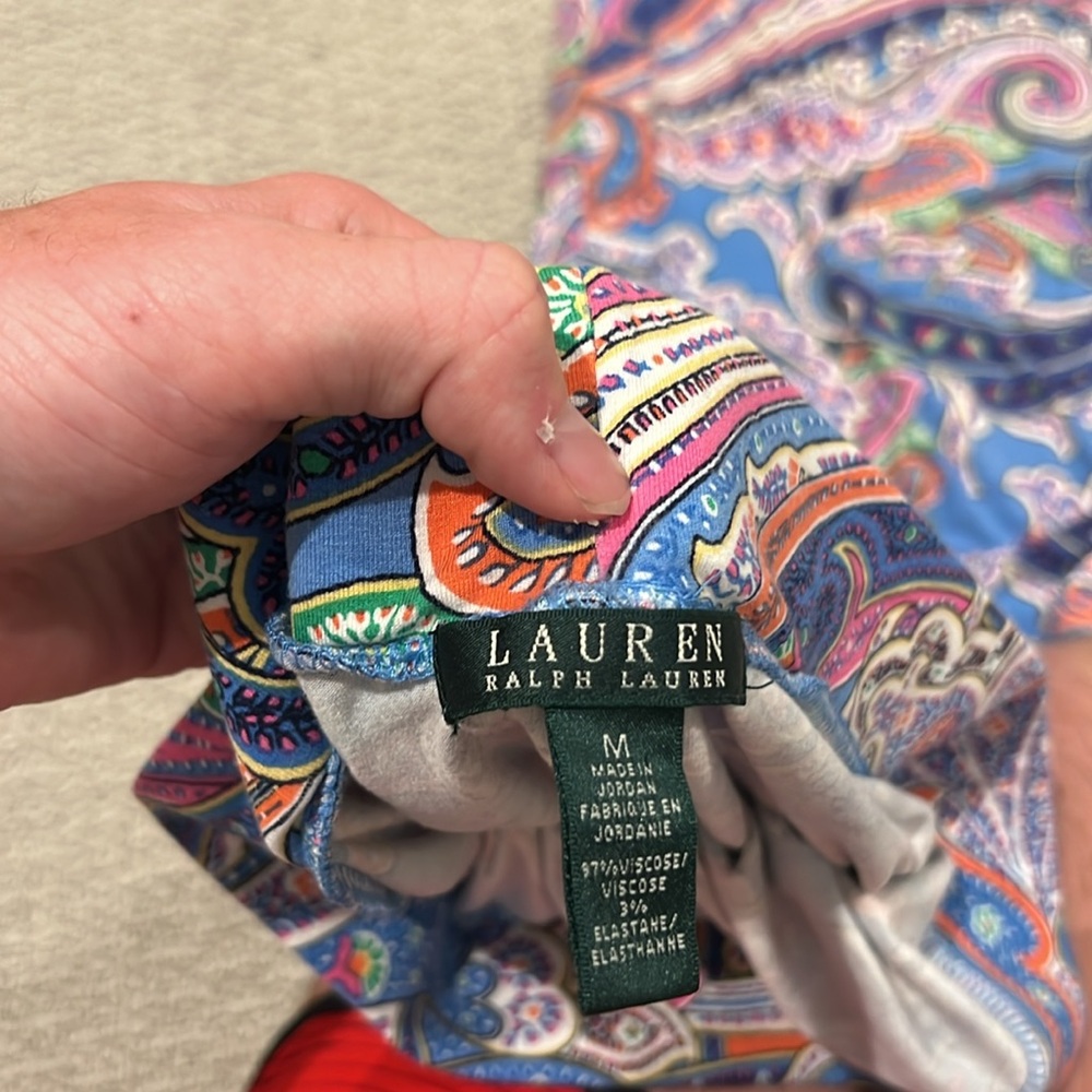 Lauren Ralph Lauren Vibrant Paisley Pants - Picture 2 of 3